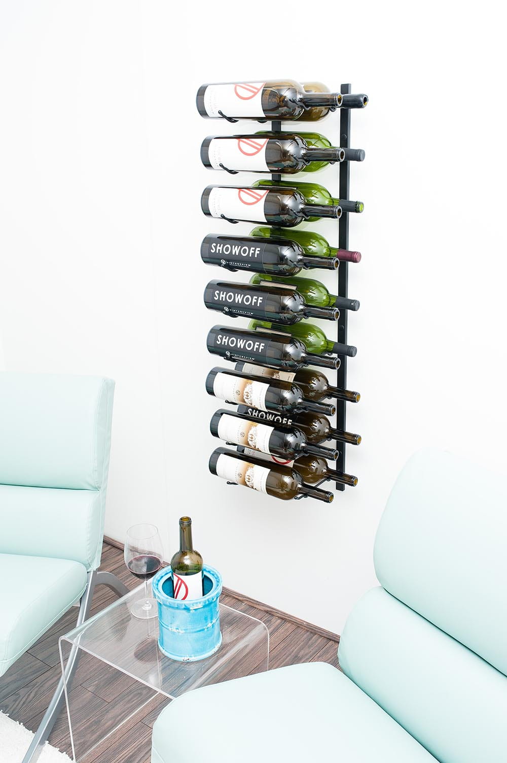 Weinregal Double Champagne Black